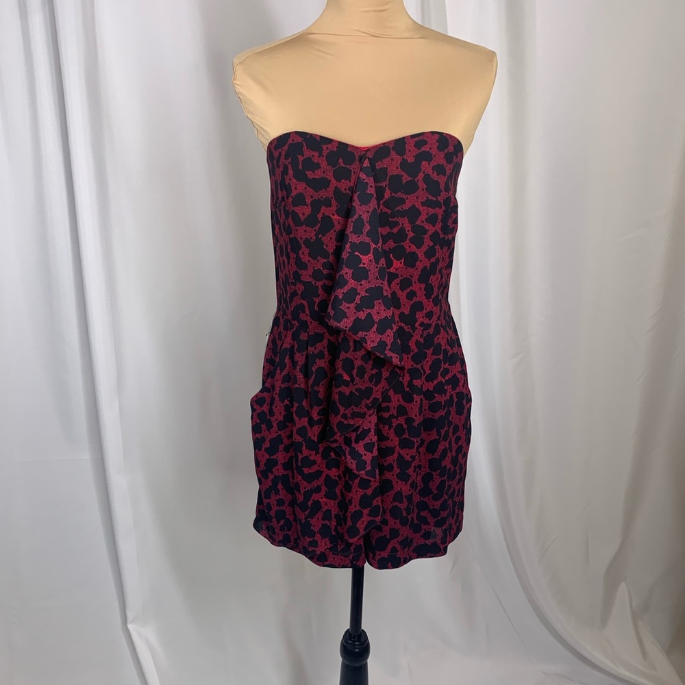 Express Burgundy and Black Romper